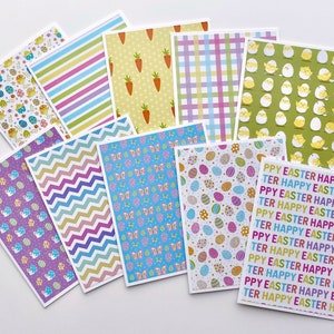 Lot de 10 cartes de voeux de Pâques faites main