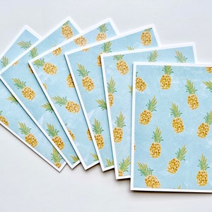 Cartes de correspondance vierges ananas, papeterie faite main, idée cadeau