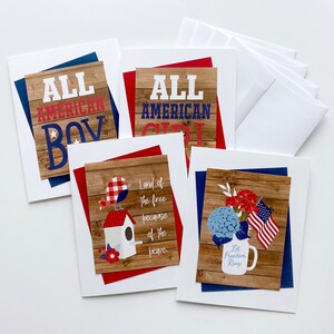 Jeu de cartes du 4 juillet, cartes du jour de l'indépendance faites main, cartes patriotiques