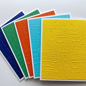 Jeu de cartes de joyeux anniversaire en relief