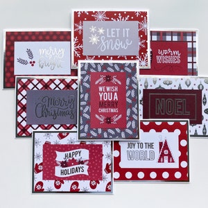 Cartes de Noël faites main, lot de 8, cartes de voeux pour les fêtes, paquet de cartes Joyeux Noël