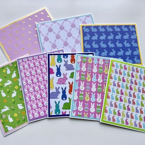 Ensemble de cartes de lapin de Pâques, cartes de vœux de Pâques faites à la main, cartes pour enfants