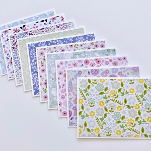 Cartes de correspondance florales faites main, lot de 10, cartes vierges