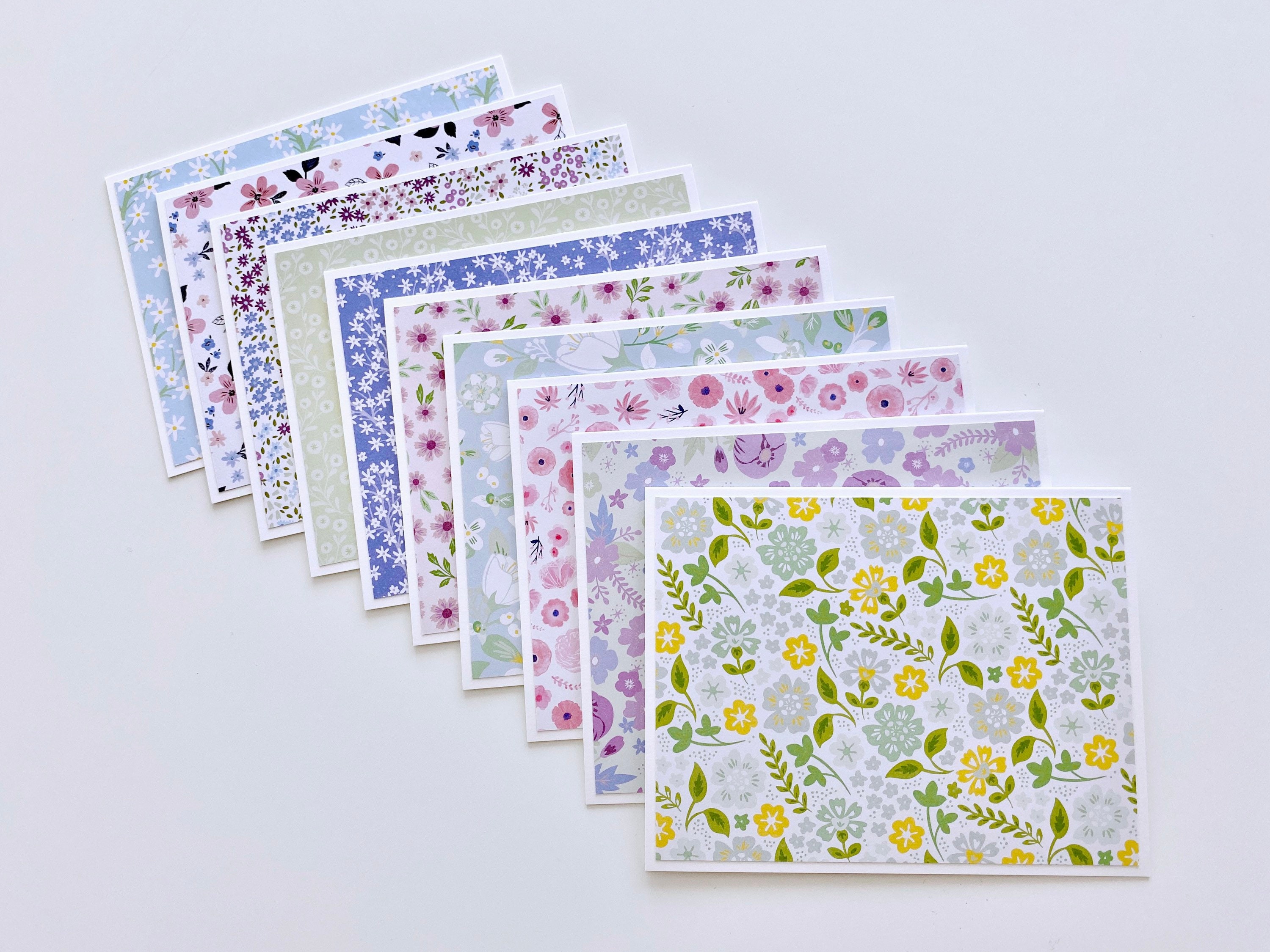 Handmade Floral Note Cards Set of 10 Blank Cards - Etsy