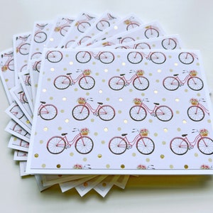 Cartes de correspondance de vélo, cartes vierges, cadeau de papeterie fait main
