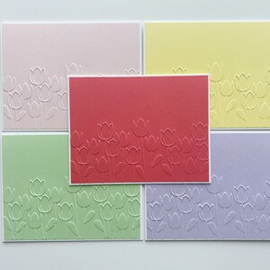 Cartes de voeux florales avec tulipes en relief, cadeau de fête des mères, jeu de cartes de correspondance printanière