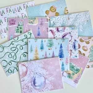 Cartes de Noël roses, lot de 10, jolies cartes de voeux, idée cadeau de Noël