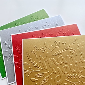 Cartes de remerciement édition Noël, cartes en relief, papeterie faite main, cartes de remerciement pour petites entreprises