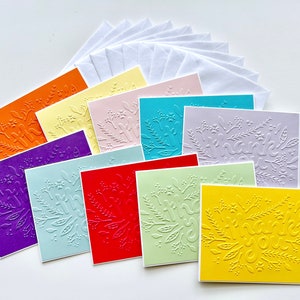 Lot de 10 cartes de remerciement en relief faites main