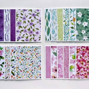 Cartes de correspondance florales vierges faites main en vrac