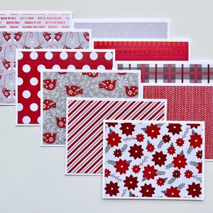 Lot de 10 cartes de Noël faites main, lot de cartes de vœux de Noël, lot de cartes de Noël