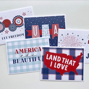 Cartes du 4 juillet, cartes patriotiques, jeu de cartes de la fête de l'indépendance, cartes de vacances