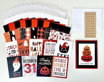Halloween Card Kit, DIY Greeting Cards, Paper Crafts for Kids and Adults