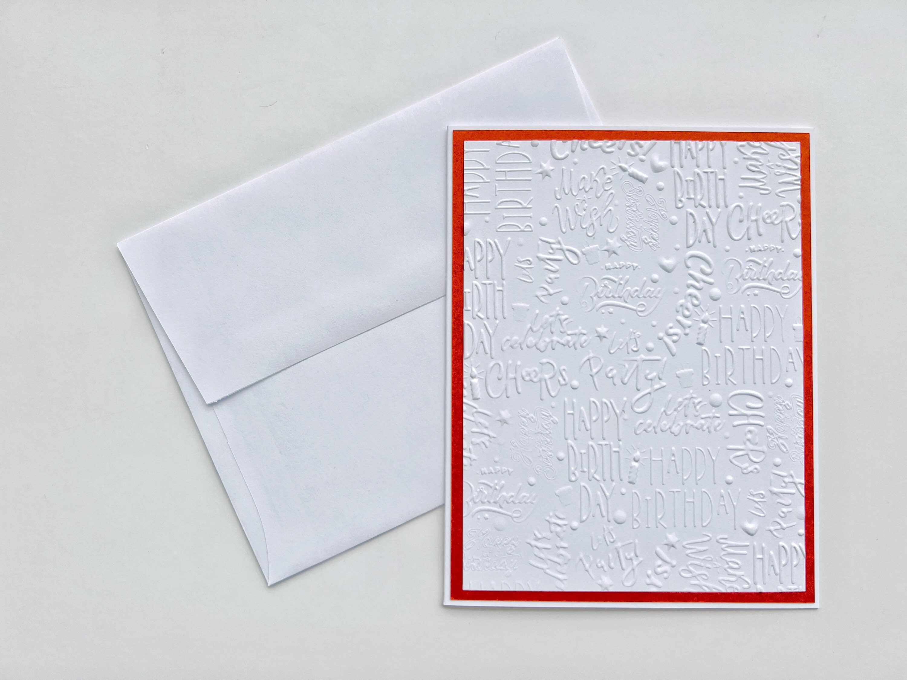 Embossed Birthday Cards: Handmade Cardstock Set of 5 - Etsy Canada