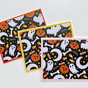 Jolies cartes d'Halloween pour enfants, lot de 6