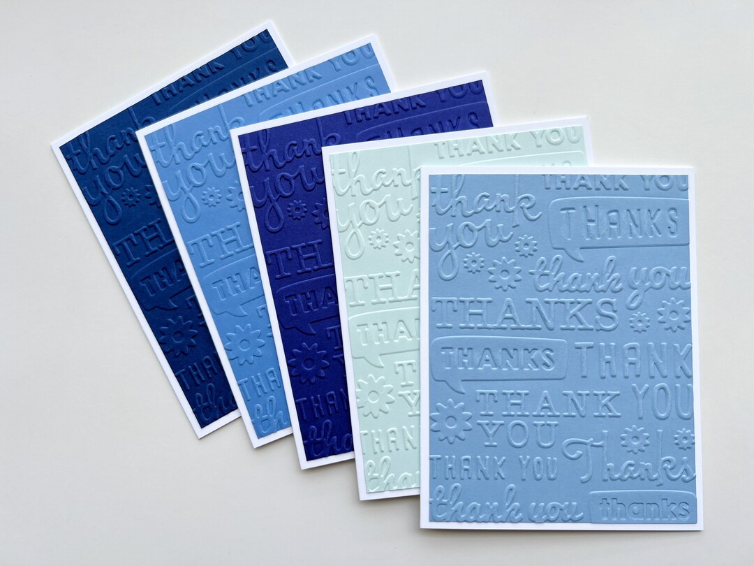 Embossed Thank You Cards: Handmade Greeting Card Set - Etsy