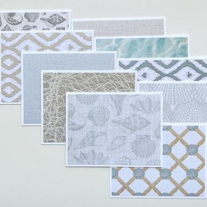 Cartes côtières avec coquillages, cartes de correspondance vierges faites main, cadeau d'été