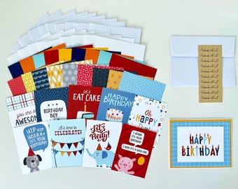 Happy Birthday Card Making Kit, DIY Greeting Cards