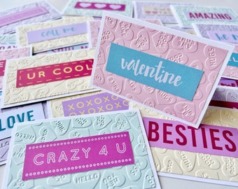 Mini Valentines Day Cards for Kids, Love Notes, Galentines Day Card Set