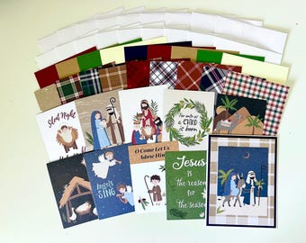 Religious Christmas Card Kit, DIY Christian Cards