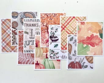 Handmade Thanksgiving Cards: Set of 10 Fall Note Cards