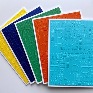 Cartes de joyeux anniversaire faites à la main, cartes en relief, lot de 5