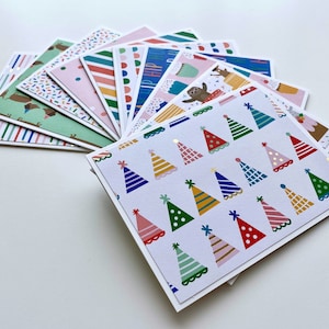 Lot de 10 cartes d'anniversaire, cartes de joyeux anniversaire faites main