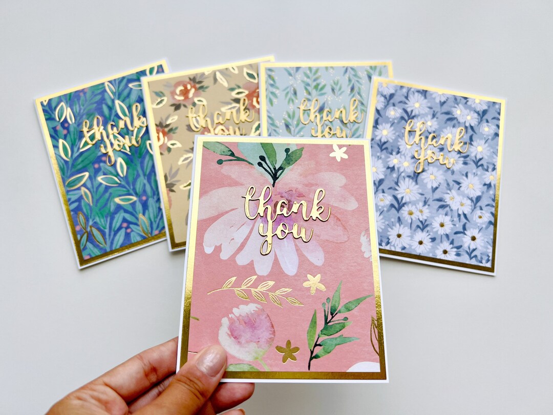 Handmade Thank You Cards, Floral Greeting Cards - Etsy