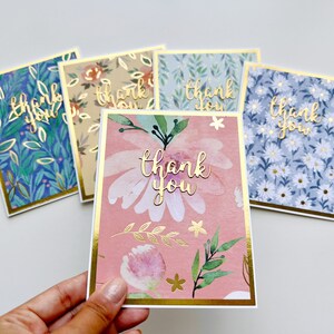 Cartes de remerciement faites main, cartes de voeux florales