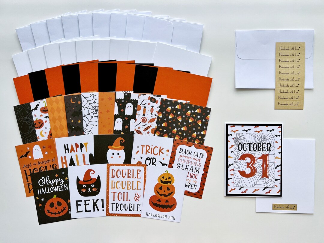Halloween Card Kit DIY Greeting Cards Paper Crafts for Kids Etsy