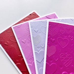 Cartes Saint-Valentin avec coeurs en relief, Saint-Valentin