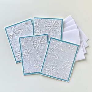 Jeu de 4 cartes de Noël faites main, cartes de Noël en relief avec enveloppes, jeu de cartes de correspondance hiver