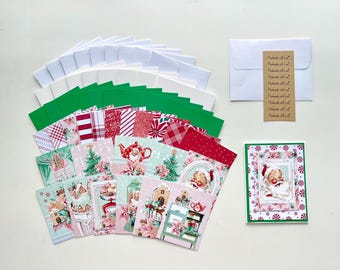 Pink Christmas Card Kit for Kids and Adults