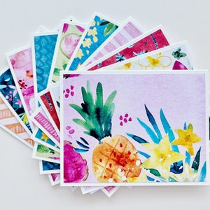 Cartes de correspondance tropicales d'été, cartes vierges, jeu de cartes de voeux, cadeau d'été