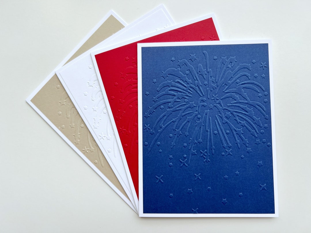 4th of July Cards, Independence Day Embossed Card Set, Handmade ...