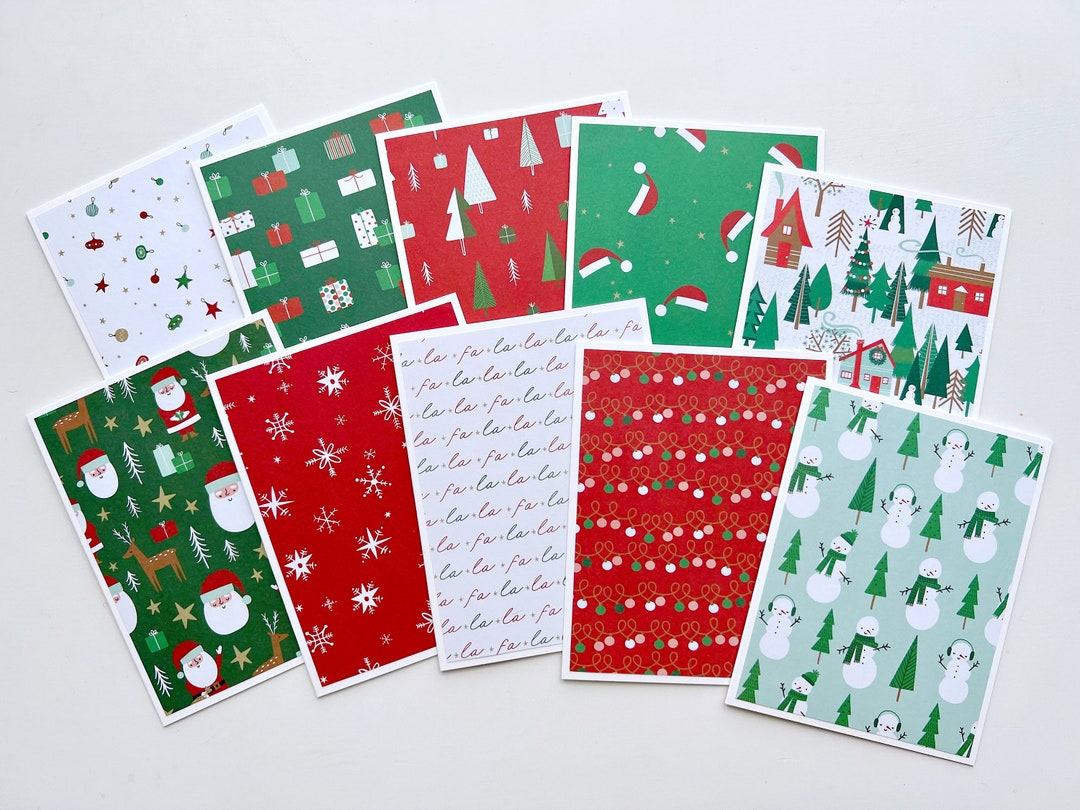 Handmade Christmas Note Cards Set of 10 - Etsy