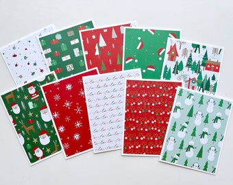 Handmade Christmas Note Cards Set of 10