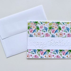 Carte florale de joyeux anniversaire, cartes de voeux faites main
