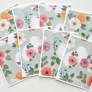 Cartes de correspondance florales de Pâques avec enveloppes, cartes de voeux de printemps vierges faites main