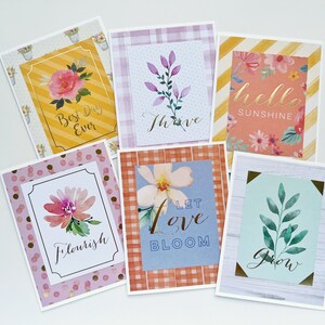 Ensemble de cartes de vœux, cartes vierges, cartes de notes florales, idée cadeau de papeterie