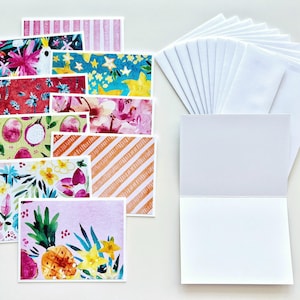 Jeu de 10 cartes de correspondance vierges d'été