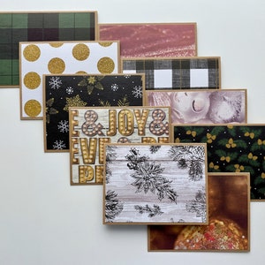Cartes de Noël faites à la main, Ensemble de 10, Pack de cartes de vœux, Cartes de Noël Kraft