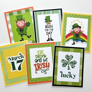 Jeu de 6 cartes pour la Saint-Patrick, trèfle irlandais
