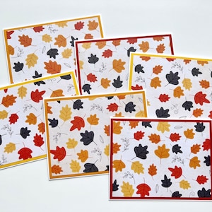 Ensemble de cartes de voeux faites main, cartes de feuilles d'automne, cartes de Thanksgiving, cartes de bonjour automne