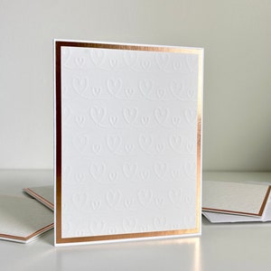Embossed Heart Card Set of 4, Valentines Day Cards, Greeting Cards