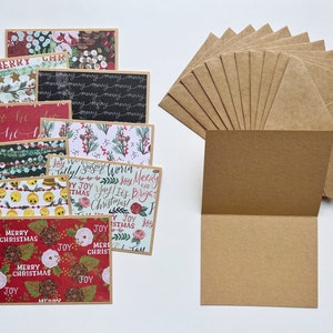 Ensemble de cartes de notes de Noël faites à la main de 10