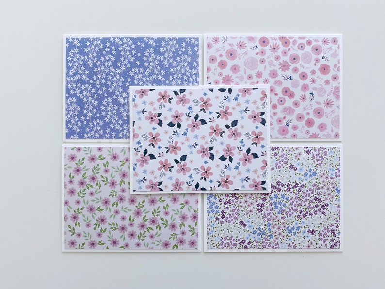Handmade Floral Note Cards Set of 10 Blank Cards | Etsy