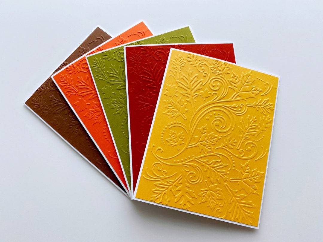 Embossed Fall Note Card Set: Handmade Thanksgiving Cards - Etsy