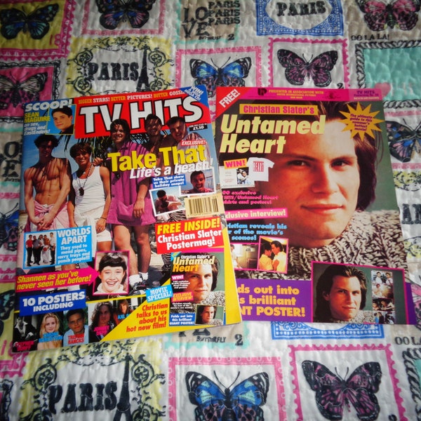 TV Hits Teenage Magazine Collectable Memorabilia Issue June 1993 No.46 Christian Slater Postermag Inc Large Poster Take That Cover Vintage