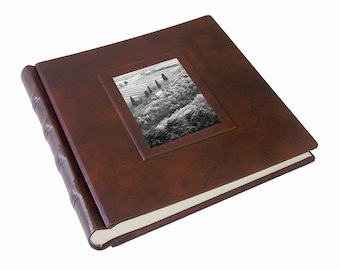 WINDOW v leather PHOTO ALBUM - handmade in Italy